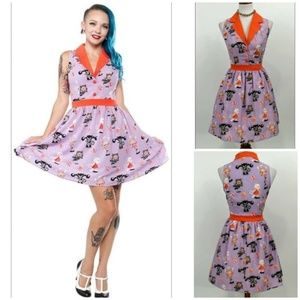 NWT Sourpuss Circus Cats Pinup Shirt Dress